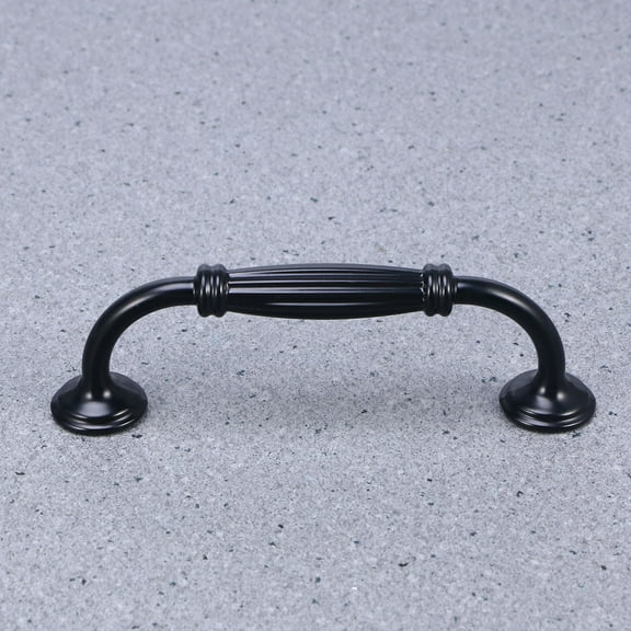 Raindrops Modern Flat Black Cabinet Handles Drawer Pulls for Cupboard Aluminum Alloy 2 Holes 3 Inches