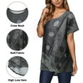 thumbnail image 6 of Summer Short Sleeve Tunic Tops for Women High Low Hem Vintage Print Shirts Loose Pullover T-shirt Ladies Plus Size Round Neck Blouse Tee, 6 of 6
