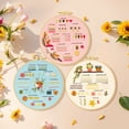 thumbnail image 6 of Ponpon 3 Sets Embroidery Kit for Beginners, Sewing Cross Stitch Kits Set with Follow Instruction Threads Needles and Wooden Embroidery Hoops, Plant Floral Pattern for Craft Lover Adult (Style B), 6 of 9