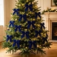 thumbnail image 5 of IPEWLEX Set of 12 Royal Blue Satin Christmas Bows with Wired Tails – 4 Inch Decorative Bows for Wreaths, Trees, Gift Wrapping & Holiday Decor, 5 of 7