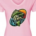 thumbnail image 4 of Inktastic Fishing Women's V-Neck T-Shirt, 4 of 5