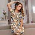 thumbnail image 3 of Naloa Floral Paisley Print Women Nightgowns,Womens Loungewear,Short Sleeve Sleepwear,Comfy Ladies Nightdress, 3 of 6