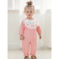 thumbnail image 5 of Rovasas Baby Girl Romper Floral Embroidery Lace Ruffled Long Sleeve Jumpsuit, 5 of 9