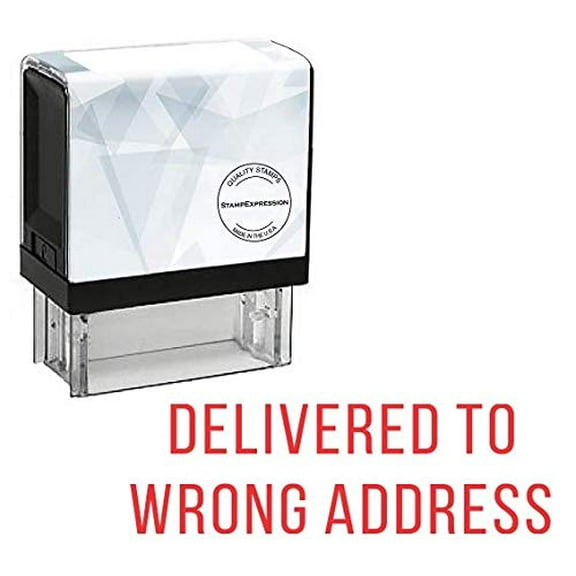 StampExpression - Delivered to Wrong Address Office Self Inking Rubber Stamp - Red Ink (A-5254)