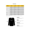 thumbnail image 4 of Women Plus Size Mid-Length T-Shirt Long Sleeve V Neck Pullover Casual Loose Slim Fit, 4 of 4