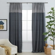 MoDRN Mid-Century Top Border Curtain Panel Pair
