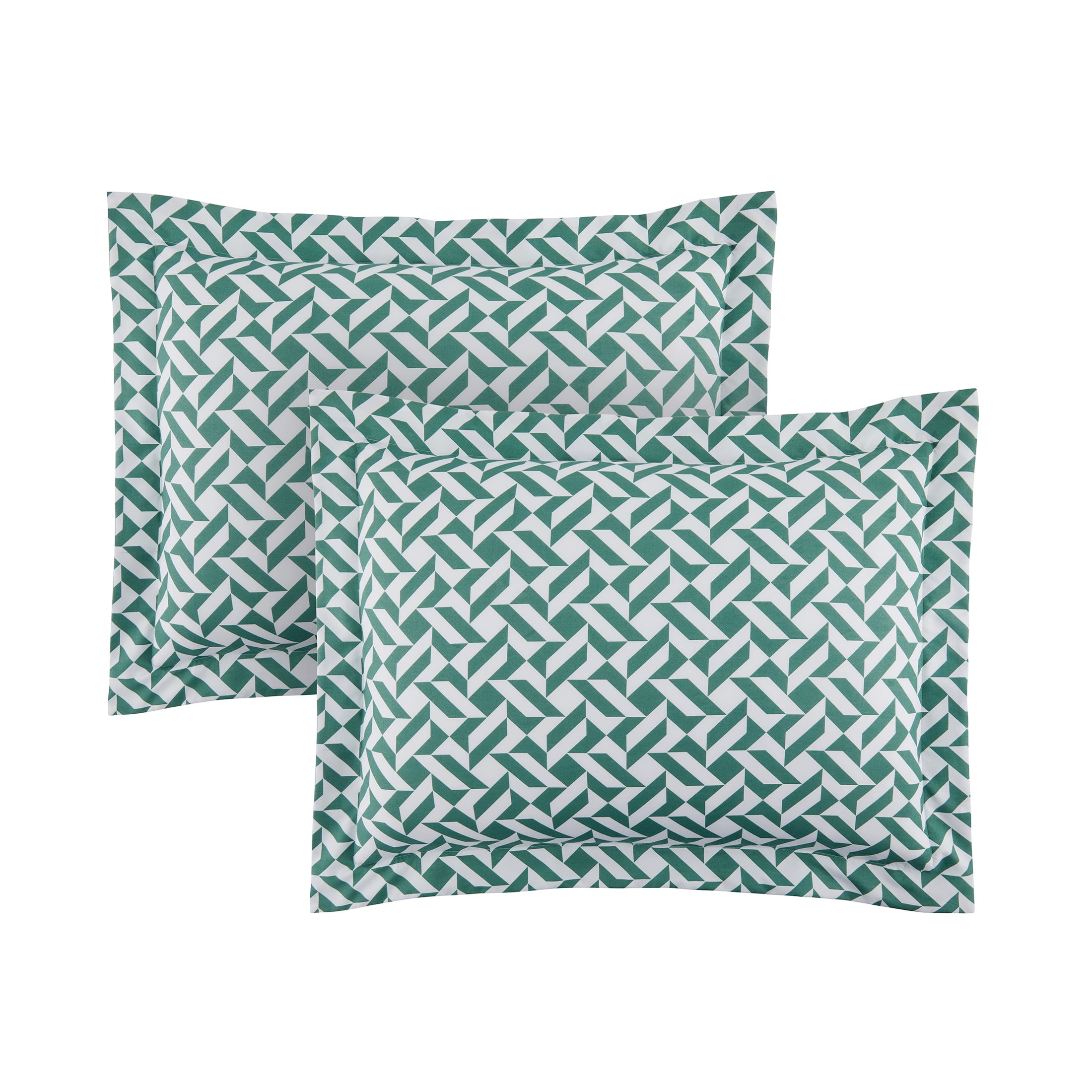 Mainstays Bed-in-a-Bag Comforter and Sheet Set, 7-Piece, King, Green Geo, Reversible