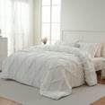 thumbnail image 3 of Shabby Chic Ruffle Comforter Set Queen Size,Country Farmhouse Bedding Sets,Ruffled Queen Shabby Chic Comforter Bed Set Beige Grey 3 Pcs Ruffle Bedding for Women Girls All Season Lightweight Comforter, 3 of 11