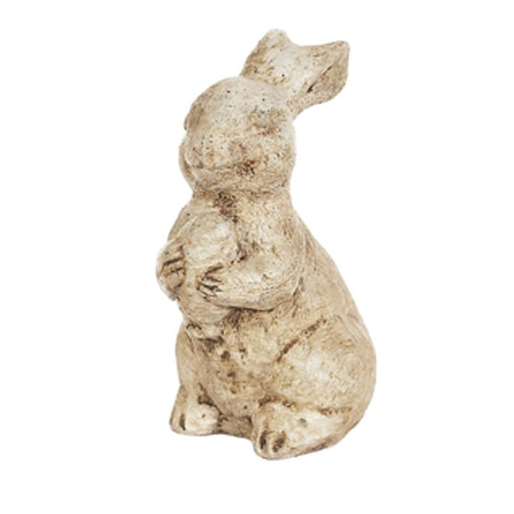 Solid Rock Stoneworks Bunny with Carrot- 8" Tall- Buff