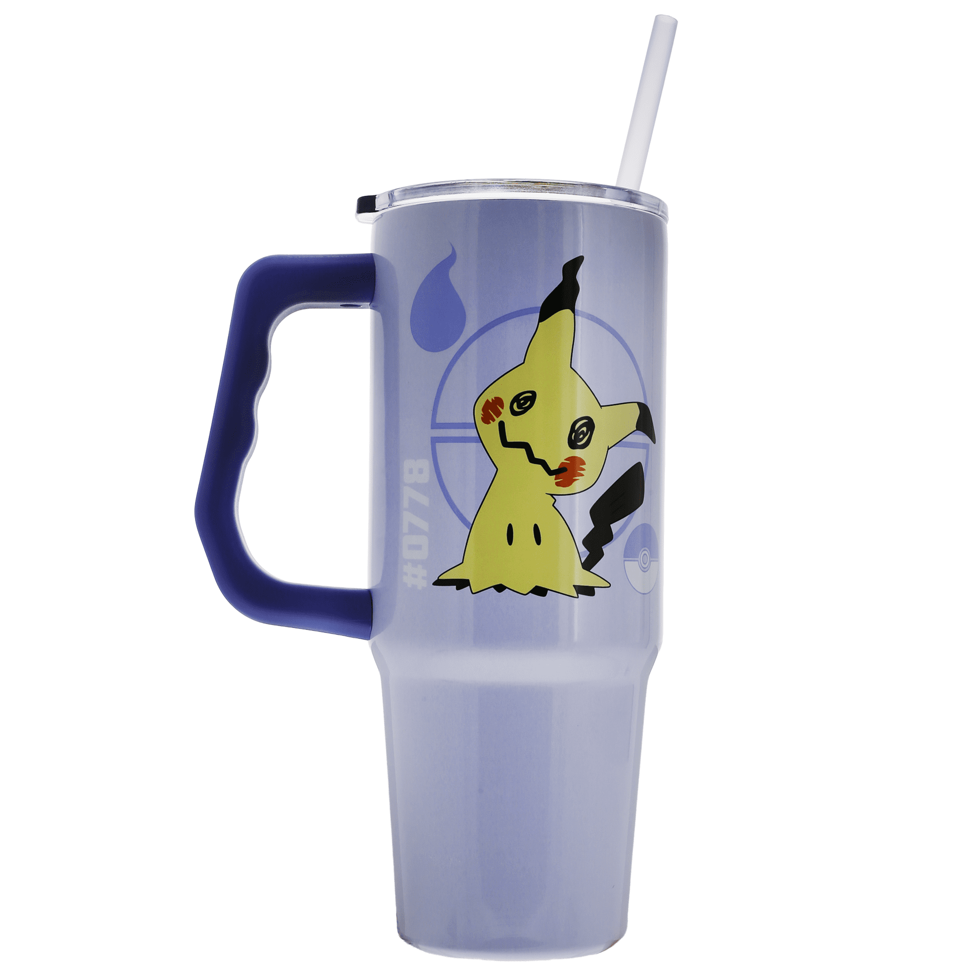 Pokemon Mimikyu & Type 30oz Stainless Steel Tumbler with Handle and Straw