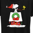 thumbnail image 3 of Peanuts - Snoopy and Woodstock House Sleigh - Women's Short Sleeve Graphic T-Shirt, 3 of 6