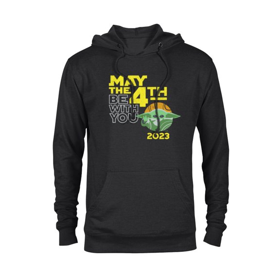 Star Wars Day May the 4th Be With You 2023 Grogu Distressed - Pullover Hoodie for Adults - Customized-Black
