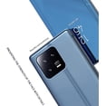 thumbnail image 4 of Mirror Case for Xiaomi 13 Pro Support Wireless Charging, Smart Clear View Cover Thin Ultra with Kickstand Flip Phone Case for Xiaomi 13 Pro QH Purple, 4 of 8