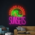 thumbnail image 4 of Handmadetneonsign Forever Chasing Sunsets Palm Tree Wall Art, Sunset Wall Decor, Island Wall Decor, 4 of 5