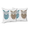 thumbnail image 6 of Ambesonne Tribal Throw Pillow Cover 2 Pack, Farsighted Birds, 18", Cream White Teal, 6 of 6