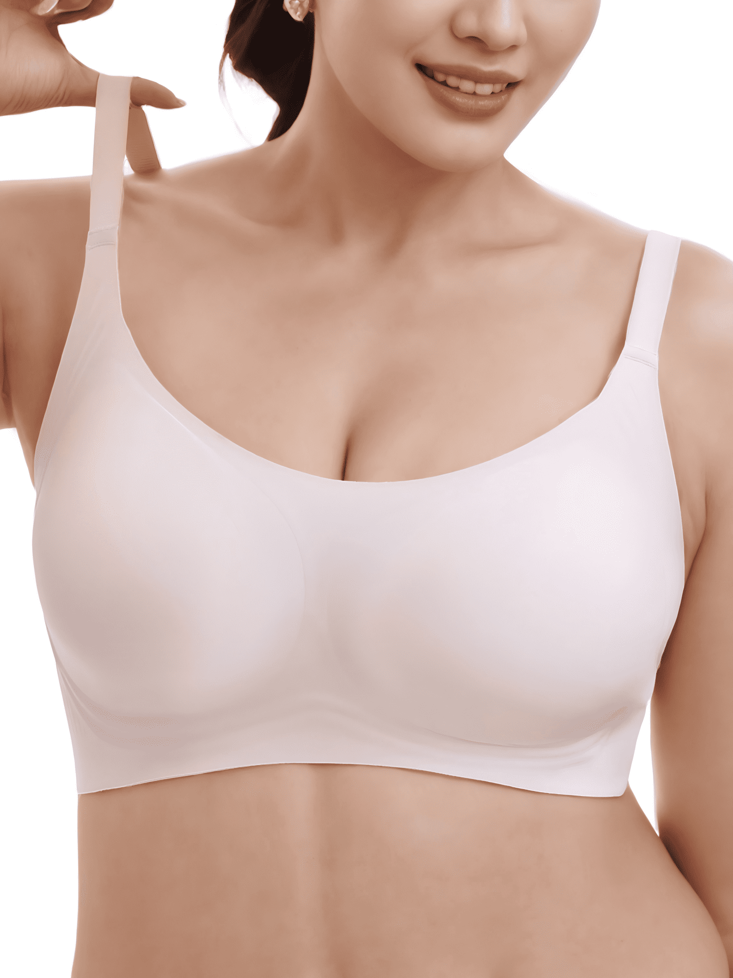 YOURISS Seamless Plus Size Bra Wireless Full Coverage Support Bra Beige 2XL Comfort Everyday T-Shirt Bra Gift for Mother’s Day Christmas