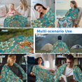 thumbnail image 5 of Green Boho Cooling Blanket,Lightweight Breathable Summer Throw Blanket with Double Sided Cold Effect,Shabby Vintage Ethnic Abstract Floral Art Picnic Blankets Bed Sheet for Hot Sleepers 30"x40", 5 of 8
