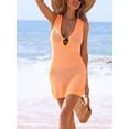 thumbnail image 4 of jinghuiyue Womens Crochet Swimsuit Cover Up Dress Sleeveless Hollow Out Mesh Knit Beach Bathing Suit Coverup S, 4 of 7