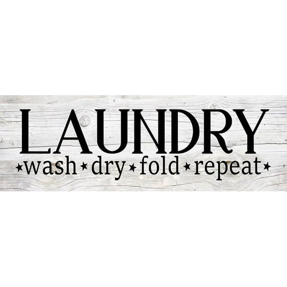Laundry Wash Dry Fold Repeat Chic White Farmhouse Wood Sign Wall Décor Gift 6 x 18 Wood Sign B3-06180028186