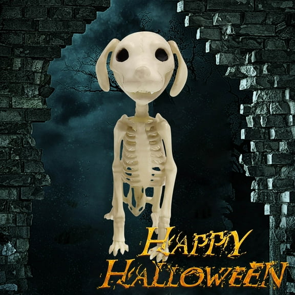 Begzeat Halloween Decoration Skeleton Dog, Skeleton Animal Plastic Puppy with Posable Joints for Halloween Outdoor Indoor Decoration, Haunted House Spooky Scene Party Favors Decor
