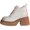 Beige, variant on Women's Leather Lace-Up Platform Block Heel Ankle Boots Round Toe Side Zipper Comfortable Non-slip Mid Chunky Heel Combat Boots Casual Fashion Dress Bootie