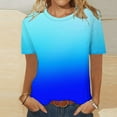 thumbnail image 5 of LADIGASU Womens Print Short Sleeve Out Blouse Round Neck T-Shirt, 5 of 5