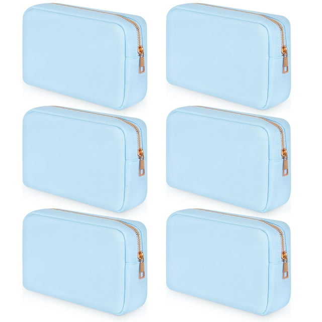 Bolsa de maquillaje Sweetude, bolsa de viaje de nailon, color azul cosmético, 6 unidades