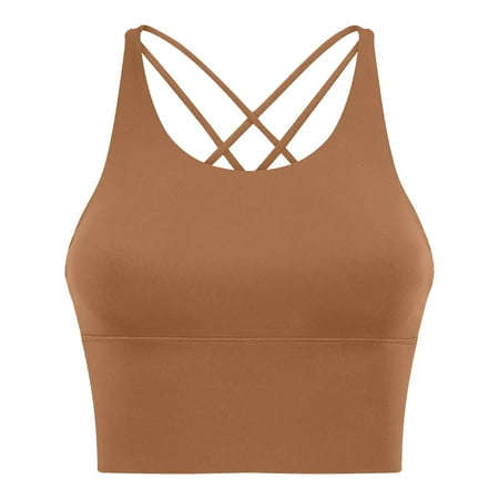 Arnsht Solid Color Backless Sports Underwear Women Backless Fitness Yoga Bra Thin Soft Comfort Breathable Camisole Top Summer Orange 6