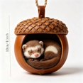 thumbnail image 2 of 3D Ferret Acorn Ornament, Woodland Christmas Decor with Realistic Animal Figure, Resin Hanging Ornament for Christmas Tree, Home, Party Decor 2026 New, 2 of 5