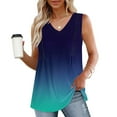 thumbnail image 2 of Enjoytime Womens Shirts Trendy 2025 Color Block V Neck Casual Sleeveless Summer Camisole Blouse Flowy Loose Soft Womans Summer Tank, 2 of 7