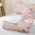 thumbnail image 4 of Castle Fairy Unicorn Letter S Twin Quilt Set,Kawaii Animal Twin Coverlet Set, 4 of 7
