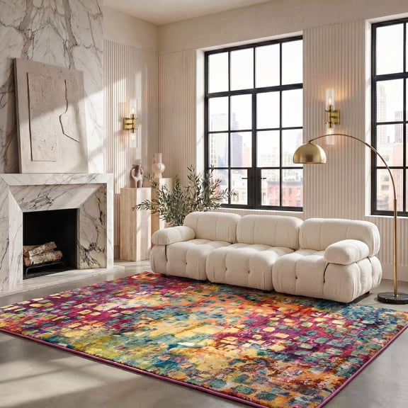 Safavieh Madison Candelario Abstract Area Rug, Fuchsia/Gold, 8' x 10'