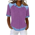 thumbnail image 1 of Tops de Manga Corta para las Mujeres Camiseta Suelta de Primavera Y Verano con Solapa Casual, 1 of 5