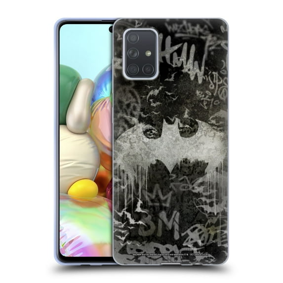 Head Case Designs Officially Licensed Batman DC Comics Vintage Fashion Graffiti Logo Soft Gel Case Compatible with Samsung Galaxy A71 (2019)