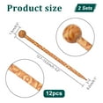 thumbnail image 2 of PH 24pcs Vintage Wood Hair Pin 12 Styles Retro Hair Sticks 5" Printed Wood Hairpin Chopsticks Long Hair Fork for Hair Bun Holders Bun Cover Thick Curly Hair Quick Easy Hair Styling Brown, 2 of 6