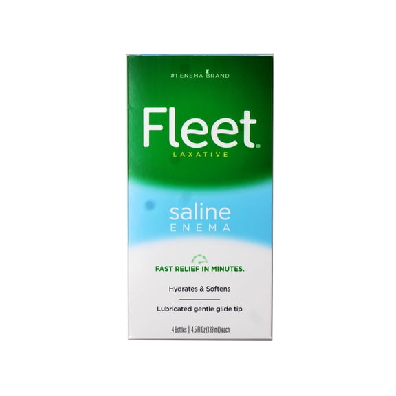 4 Pack - Fleet Laxatives, Saline Enema for Adult Constipation Relief, Prefilled Enemas, 4.5 fl oz, 4 Bottles