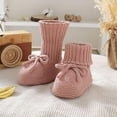 thumbnail image 5 of Luogg Baby Sneakers For Infants Soft Knit Booties With Bow Cute First Shoes Warm Winter Toddler Socks For Boys Girls Size 9-12 Months Pink, 5 of 5