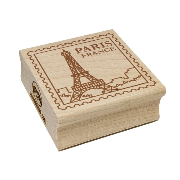 Paris France Eiffel Tower Destination Travel Square Rubber Stamp Stamping Scrapbooking Crafting - Small 1.25in
