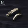 thumbnail image 3 of 1 PC/1 Set Hip Hop Silver Gold Plated Grillz Teeth Shiny CZ Crystal Cross Gap Grillz Rose Star Shape Top &amp; Bottom Tooth Cap BLD, 3 of 7
