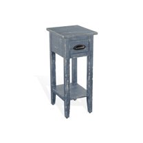 Sunny Designs Marina Farmhouse Mahogany Wood Chair Side Table in Ocean Blue