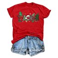 thumbnail image 2 of TSADFHJI Hauts pour Femmes Décontractés Imprimés Col Rond Manches Courtes T-Shirt Haut TG Rouge, 2 of 4