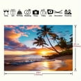 thumbnail image 2 of Beach Sunset Backdrop Hawaii Tropical Palm Tree Beach Scenery Wedding Photography Background Travel Summer Vacation Birthday Party Decorations Banner Supplies Photo Booth Props, 2 of 7