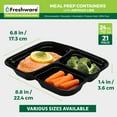 thumbnail image 4 of Recipientes de almacenamiento de alimentos Freshware con 3 compartimentos, 700 ml x 21, 4 of 7