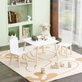 thumbnail image 5 of Kids Table and 2 Chairs Set,3 Pieces Toddler Table and Chair Set,Wooden Activity Play Table Set (White),White Solid Wood+Mdf Furniture Youth Kids Baby Furniture, 5 of 8
