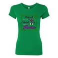 thumbnail image 2 of Wild Bobby, Raised On Sweet Tea & Jesus, Inspirational Christian, Women Slim Fit Junior Tee, Kelly, X-Large, 2 of 5