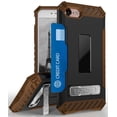 thumbnail image 1 of Case for iPhone 8, Brown Tri-Shield Rugged Cover [with Kickstand + Credit Card Wallet Slot + Wrist Strap] for Apple iPhone 8, iPhone 7, 1 of 6