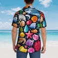 thumbnail image 3 of Lsque Underwater Diving Animals pattern Hawaiian Shirt for Men, Unisex Summer Beach Casual Short Sleeve Button Down Shirts-Large, 3 of 9