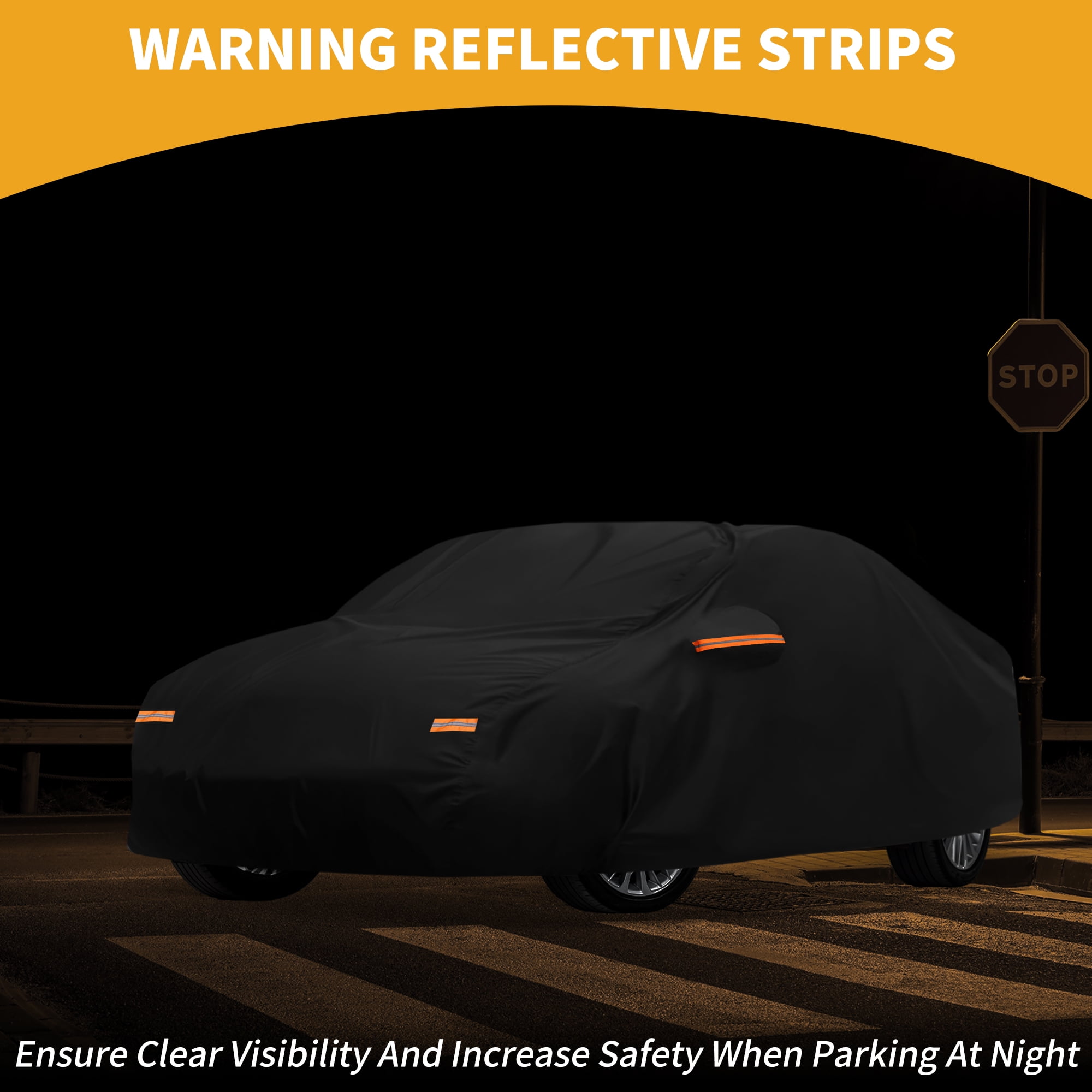 Unique Bargains Car Cover for BMW 1 Series Sedan 190T-PU Black with Right Side Zipper