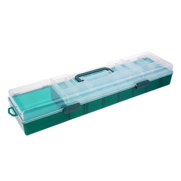 Caja de señuelos de pesca portátil con múltiples compartimentos individuales Caja de señuelos de pesca visible L Soledad Caja de aparejo portable