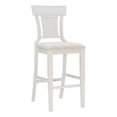 thumbnail image 1 of Linon Pacey 30" Upholstered Seat Rattan Back Bar Stool in Creamy White Wood, 1 of 12
